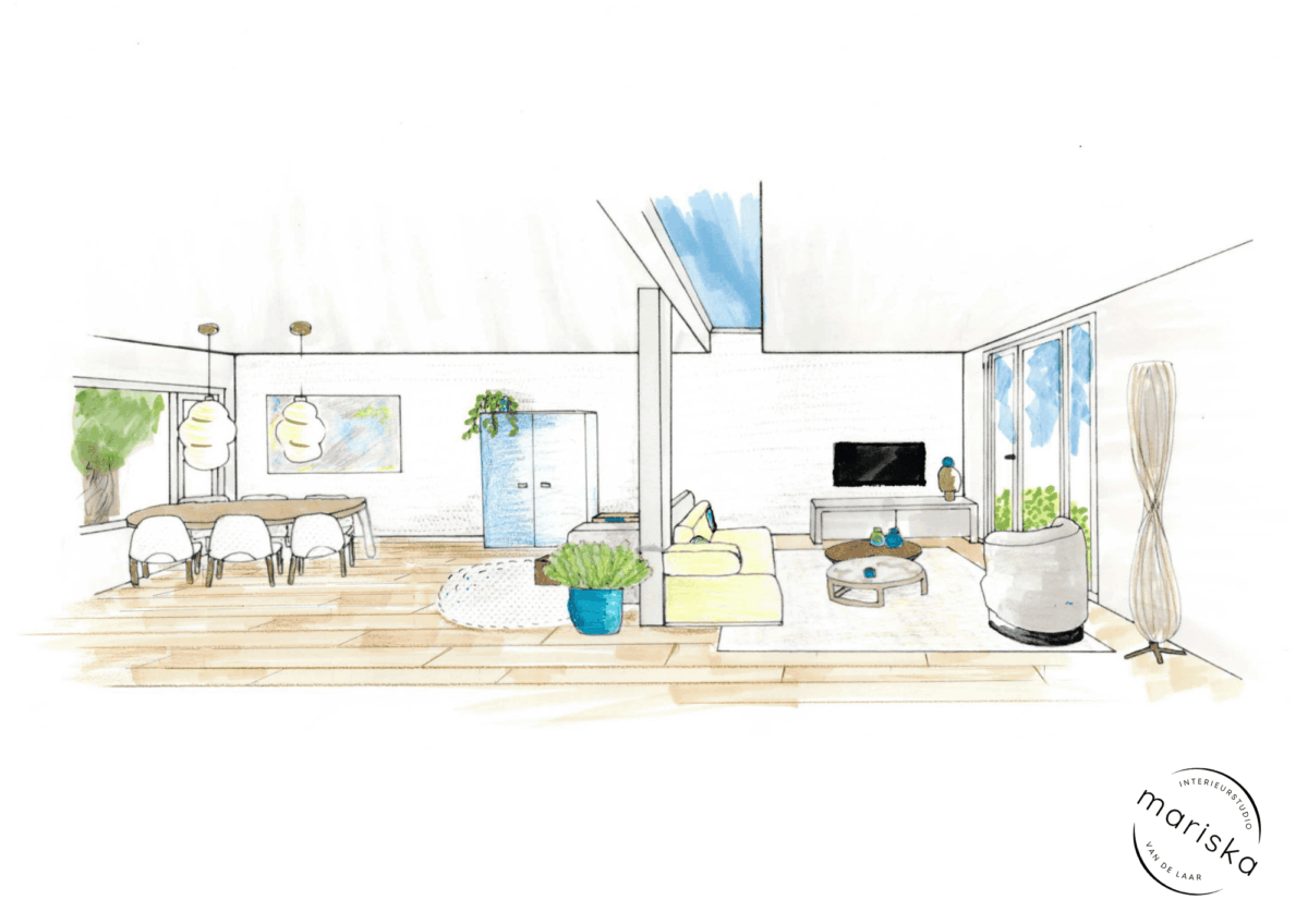 ontwerp benedenverdieping gezinswoning Alkmaar