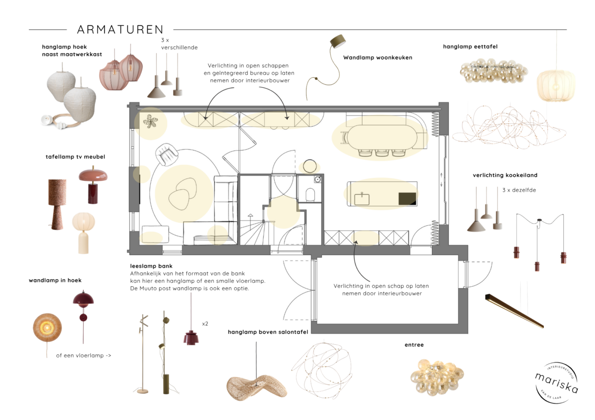 Armaturen lichtplan interieurontwerp nieuwbouwwoning Oldenzaal