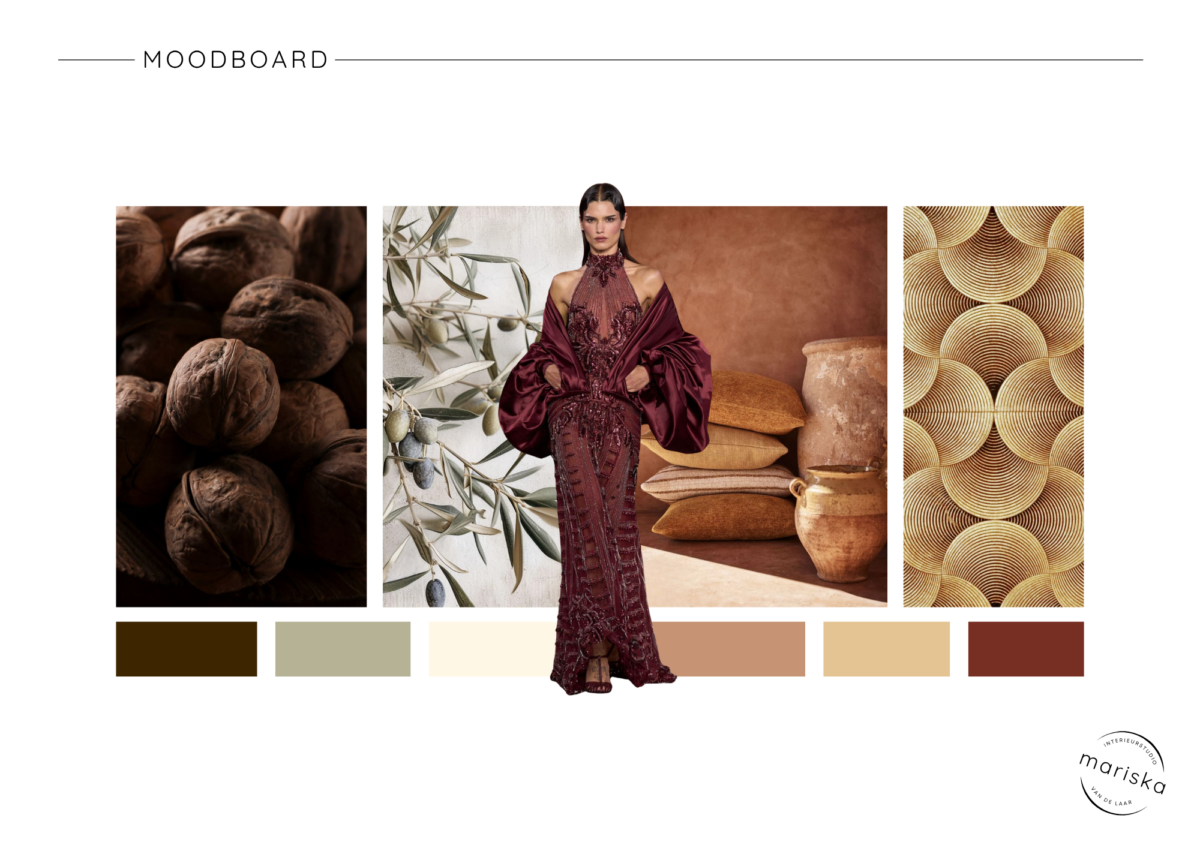 Moodboard nieuwbouwwoning Oldenzaal kleurrijk en warm interieurontwerp