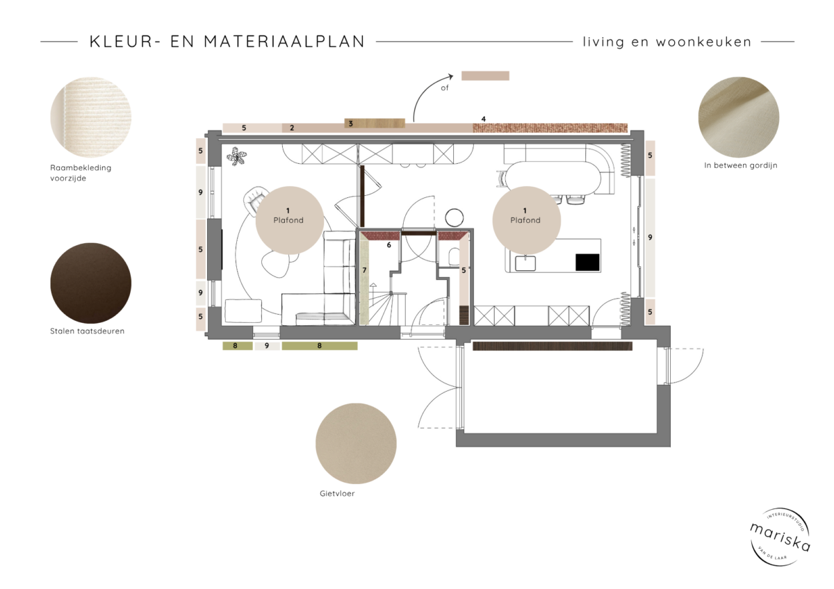 kleurenplan materialenplan interieurontwerp nieuwbouwwoning Oldenzaal